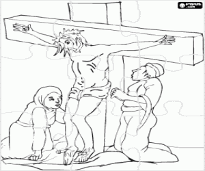 Omalovánka Hádanka Ježíše na kříži