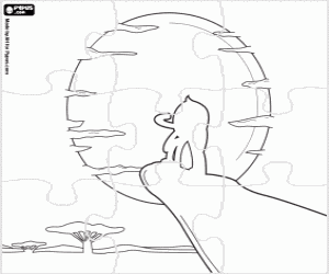 Omalovánka Hádanka Pypus jako Lví král