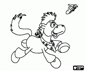 Omalovánka Hříbě a motýl