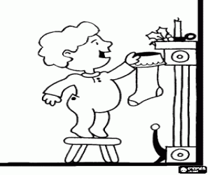 Omalovánka Iluze dítě na Štědrý den