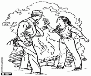 Omalovánka Indiana Jones a Marion