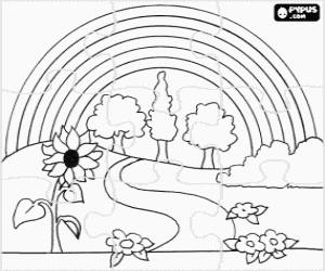 Omalovánka Jarní Krajina puzzle