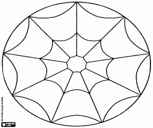 Omalovánka Jednoduchá mandala s pavučinou