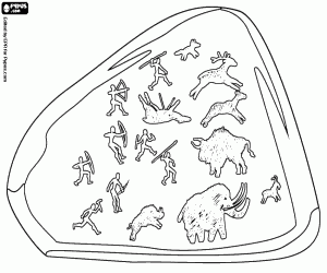 Omalovánka Jeskynní malby lov