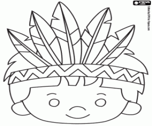 Omalovánka Jet s peřím indiánský náčelník