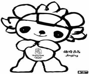 Omalovánka Jingjing, maskot Peking 2008