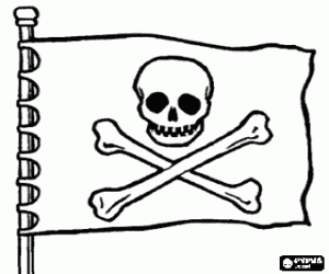 Omalovánka Jolly Roger, pirátské vlajky