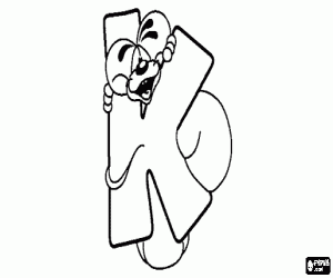 Omalovánka K písmeno se nezbedný myš