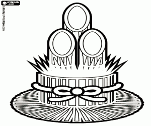 Omalovánka Kadomatsu, japonský ozdoba Ikebana