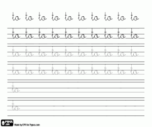 Omalovánka Kaligrafie TO s malými písmeny