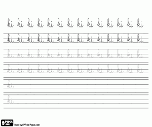 Omalovánka Kaligrafie s písmeny KI