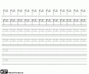 Omalovánka Kaligrafie slabika PE