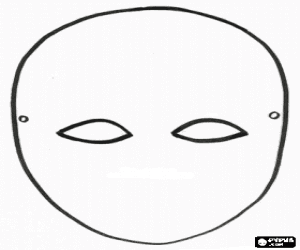 Omalovánka Karneval maska k dekoraci