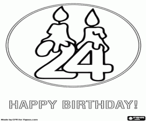 Omalovánka Karta 24 let dvě svíčky