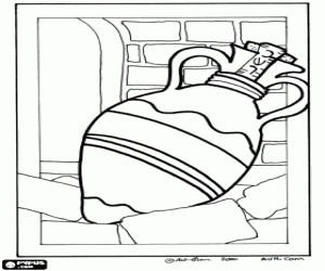 Omalovánka Keramický džbán s košer potravinami