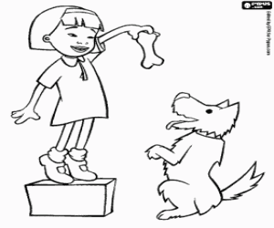 Omalovánka Kiku se svým psem