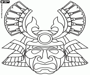 Omalovánka Klasická samurajová maska