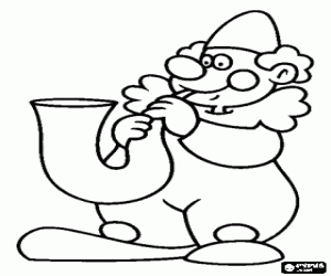 Omalovánka Klaun hraje na saxofon