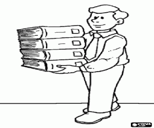 Omalovánka Knihovník s knihami