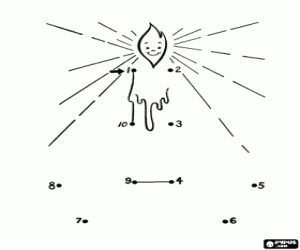 Omalovánka Kompletní zapálil svíčku