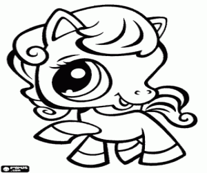 Omalovánka Koně. Littlest PetShop