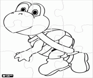 Omalovánka Koopa Troopa želva puzzle