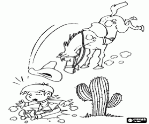 Omalovánka Kovboj který spadl z koně