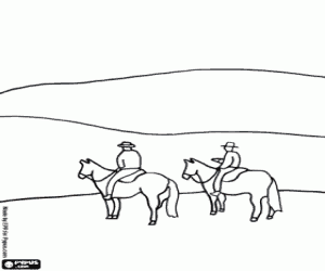 Omalovánka Kovbojové na pláni