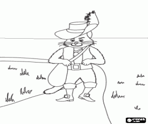 Omalovánka Kočka s boty a tašky