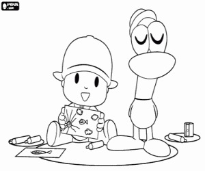 Omalovánka Kresby Pocoyo a Pato