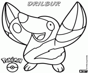 Omalovánka Krtek Pokémon, Drilbur