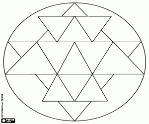 Omalovánka Kruhová mandala s jantrou