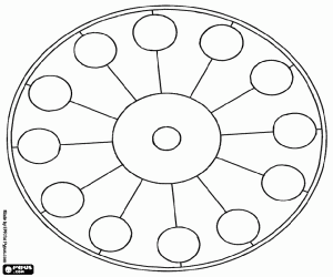 Omalovánka Kruhová mandala s kruhy