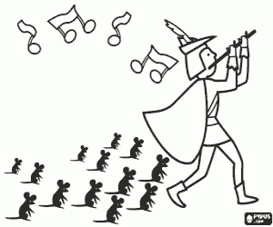 Omalovánka Krysy po Krysař z Hameln