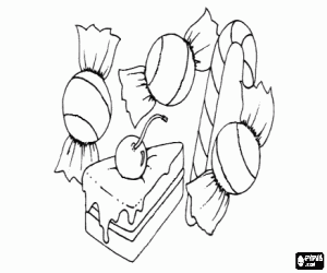 Omalovánka Kus koláče a cukroví