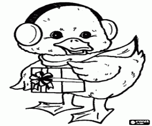 Omalovánka Káčátko na studené Vánoce