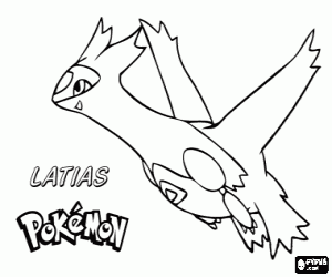 Omalovánka Latias, drak Pokémon