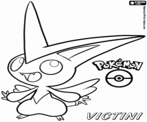 Omalovánka Legendární Pokémon Victini