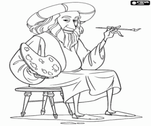 Omalovánka Leonardo da Vinci ve Florencii