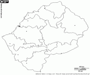 Omalovánka Lesotho mapa