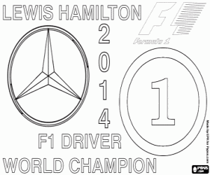 Omalovánka Lewis Hamilton, šampiona F1 2014