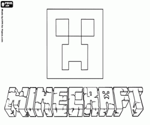 Omalovánka Logo Minecraft a Creeper