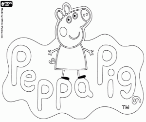 Omalovánka Logo Peppa Pig, Prasátko Peppa