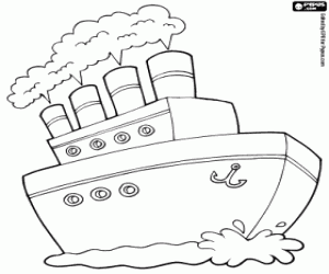 Omalovánka Loď, doprava na vodě