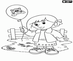 Omalovánka Lucy s balónkem