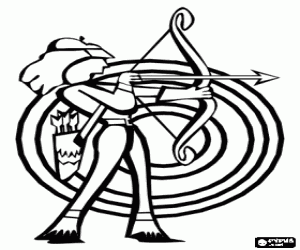 Omalovánka Lukostřelec vedle cílových