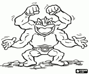 Omalovánka Machamp, bojová umění Pokemon