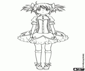 Omalovánka Madoka Kaname, anime charakter