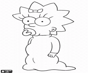 Omalovánka Maggie Simpson s její dudlík