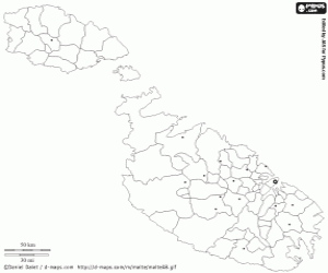 Omalovánka Malta mapa